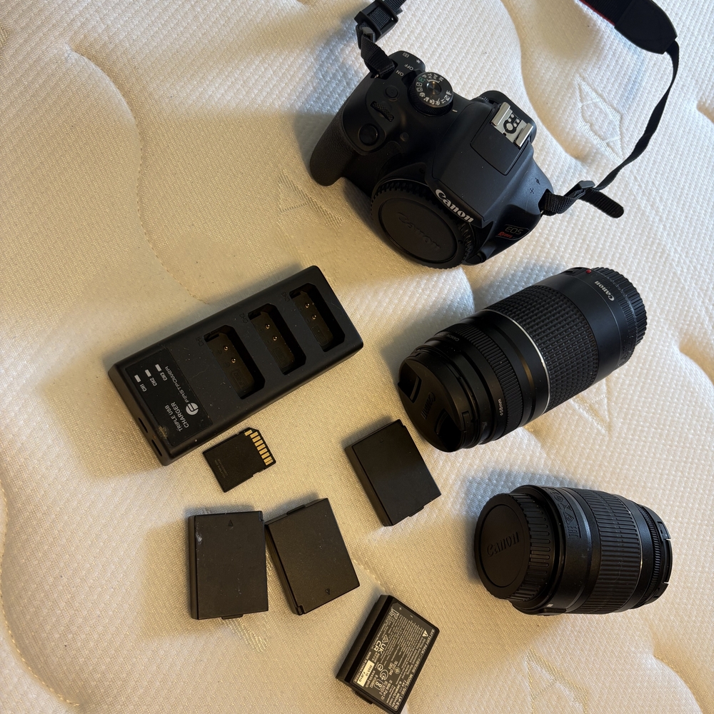 Canon Black DSLR Camera with Dual Lenses